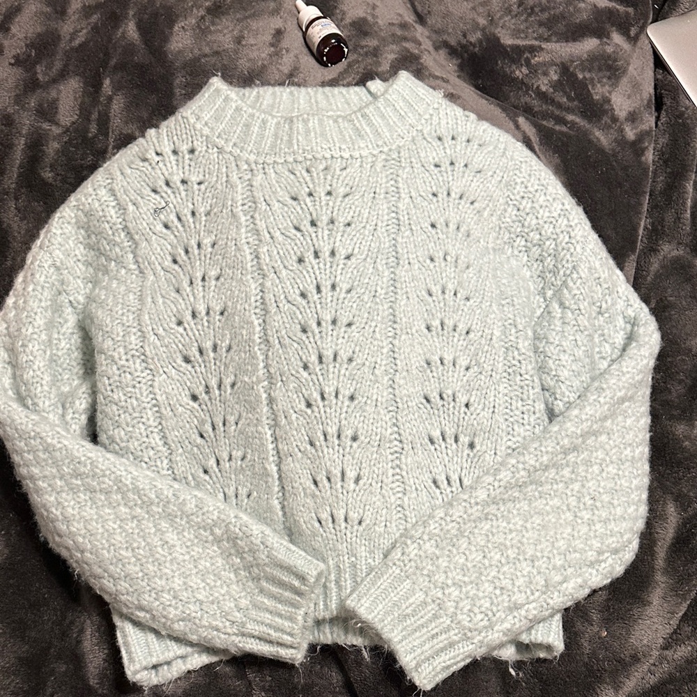 Garage Soft Knit Turtleneck Sweater - Light Blue